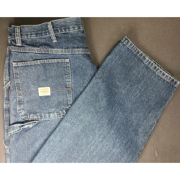 Wrangler Originals Carpenter Jeans Men's 36x34 Blue Denim Workwear EUC - Picture 6 of 6